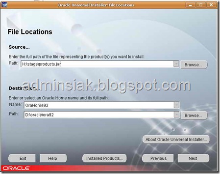 instal file locations siak siakdb