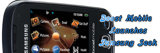 boost mobile launches Samsung Seek it's first touch screen phone with landscape slideout qwerty keypad and GPS