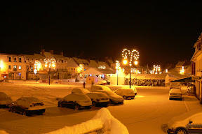 Grand place sous la neige