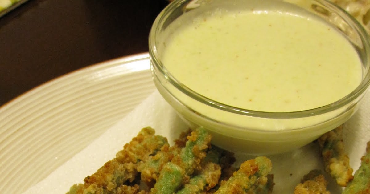 Mmm...Cafe Deep Fried Green Beans with Cucumber Wasabi Sauce