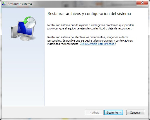 Restaurar sistema en Windows 7 Restaurar sistema en Windows 7