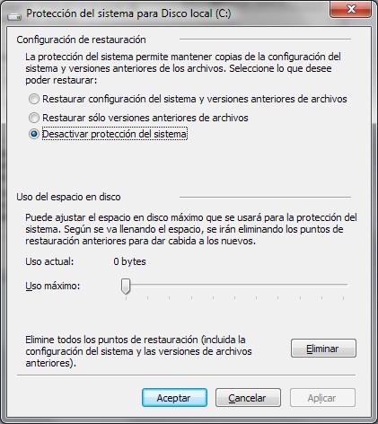 Restaurar sistema en Windows 7 Restaurar sistema en Windows 7
