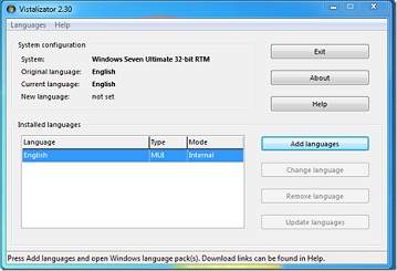 Vistalizator Cambiar el idioma de Windows 7 facilmente