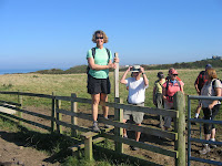 Crossing a stile.
