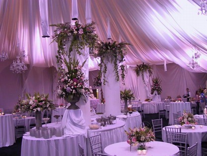 purple wedding reception decorations