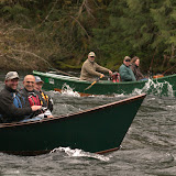 Some boats floating in the 2009 Wooden Boat Parade on the McKenie River