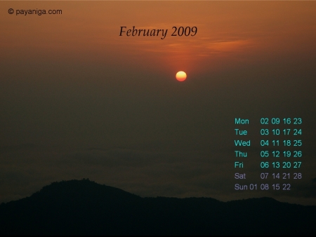 Desktop Calendar: February 09