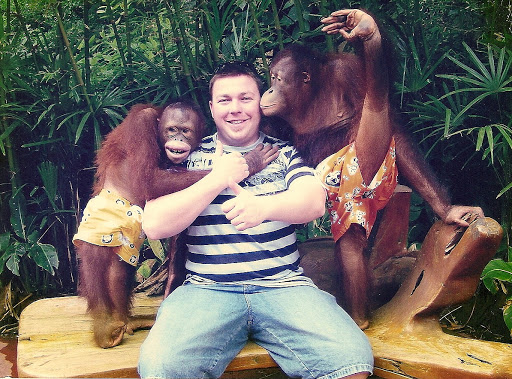 Chris and his mates at Bangkok's Safari World