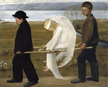 The Wounded Angel by  Hugo Simberg - care of Wikimedia Commons - public domain image