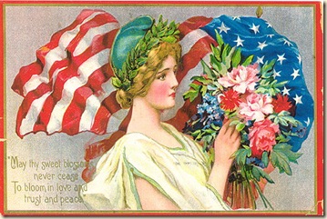 Flag Flowers Lady