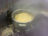 As the wort cools it's easier to see the boiling beer