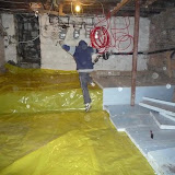Green Show House - cellar vapor barrier, rebar & insulation