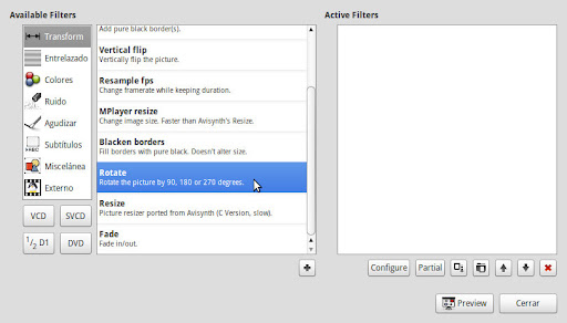 Girar videos con Avidemux
