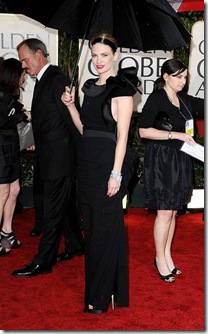 Actress January Jones arrives at the 67th Annual Golden Globe Aw