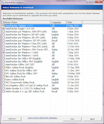 select all the Windows patches that you want to download by AutoPatcher