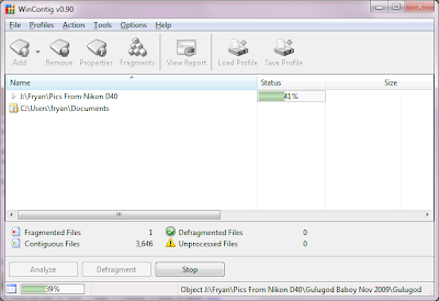 WinContig, Portable Defragmentation Tool For Windows