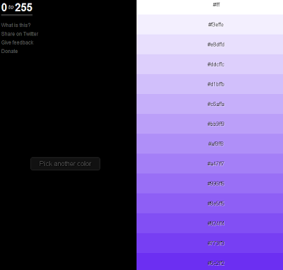 0to255 color palette variations