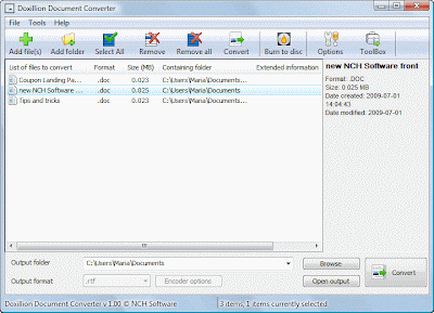 Convert Multiple Documents To Doc, Docx, Rtf, HTML, PDF, TXT Formats