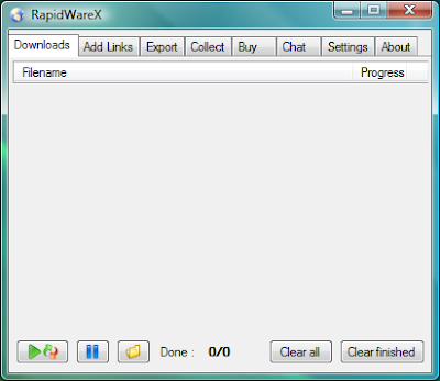 RapidWareX Main Screen
