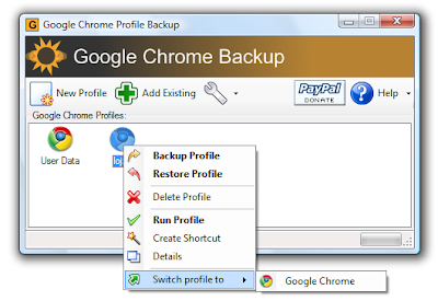 Backup Profile with Google Chrome Backup