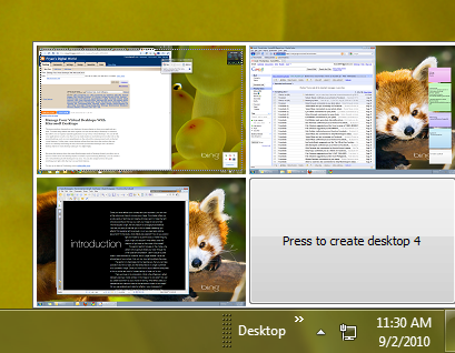 Manage Four Virtual Desktops With Microsoft Desktops