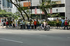 crowd looking at the attack on crowd near bsn.