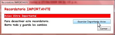 Recordatorio Importante