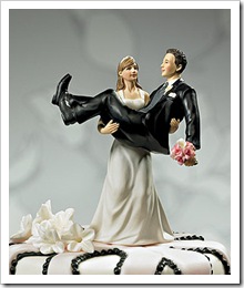 To Have and to Hold - Bride holding Groom Figurine Wedding Cake Topper