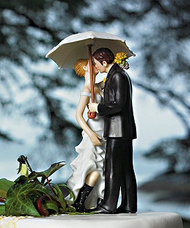 [Showered with Love Umbrella Couple Wedding Cake Topper Figurine[5].jpg]