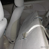 The lower portion of the rear seat.