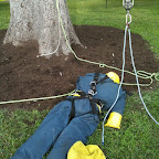 the dummy getting ready to be rescued.