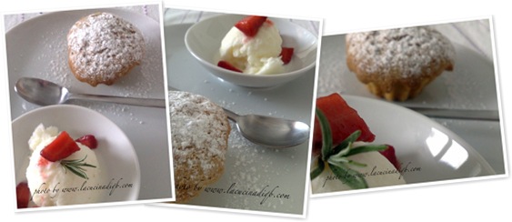Visualizza Tortino di fragole speziate e gelato al rosmarino