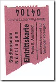 Eintrittskarte Stadtmuseum Nuertingen Eintrittskarte Stadtmuseum Nuertingen