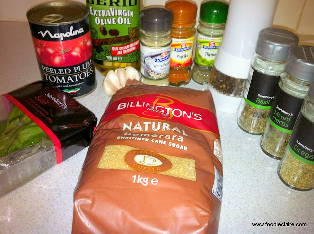 ingredients for marinara sauce