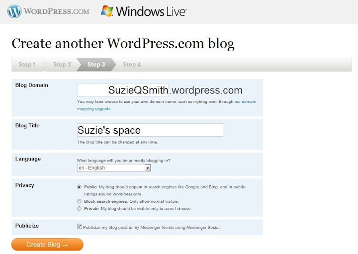 Windows Live Spaces e WordPress.com