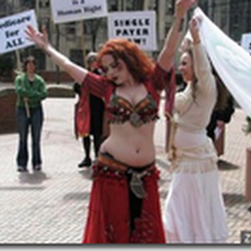 Belly dancers Rally for Better Health Care in Seattle