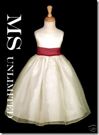 fancy flower girl dress ivory and red fancy flower girl dress ivory and red