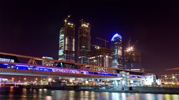 Night View Moscow City Russia