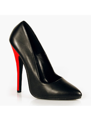 Sexy Evening Show Classic Pump With Contrast Heel Black Red CLEARANCE