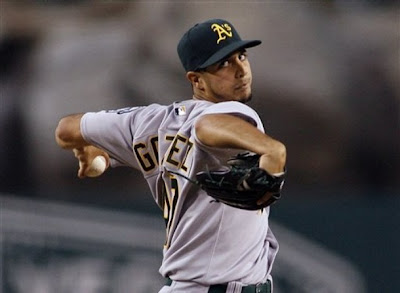 Lets Get Serious! Even when hes not smiling, Gio is looking damn good! Yay for hot pitchers back with the As!