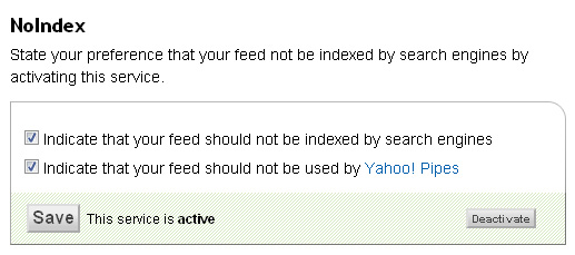 опция сервиса FeedBurner опция сервиса FeedBurner