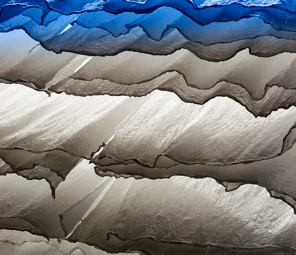 "White Fabric Dyeing Blue" - Gerry Aspen