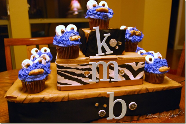 norma lee good dot com cookie monster cupcakes and display