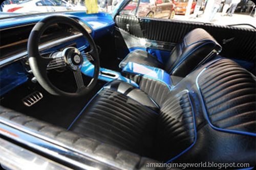 Interior detail of a customize 1957 Chevrolet CamAir001