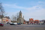 het marktplein met de kerk van Sint-Lievens-Houtem