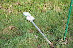 wegmarkering gesneuveld aan het Hoeksken (toestand 7 februari 2008)