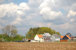 dreigende wolken boven het Hoekske - wijk van Sint-Lievens-Houtem