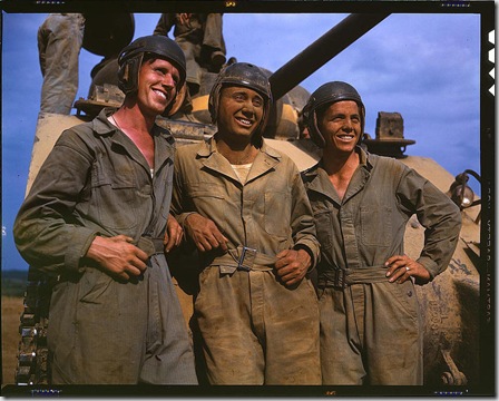M-4 tank crews of the United States. Fort Knox, Kentucky, June 1942. Reproduction from color slide. Photo by Alfred T. Palmer. Prints and Photographs Division, Library of Congress M-4 tank crews of the United States. Fort Knox, Kentucky, June 1942. Reproduction from color slide. Photo by Alfred T. Palmer. Prints and Photographs Division, Library of Congress