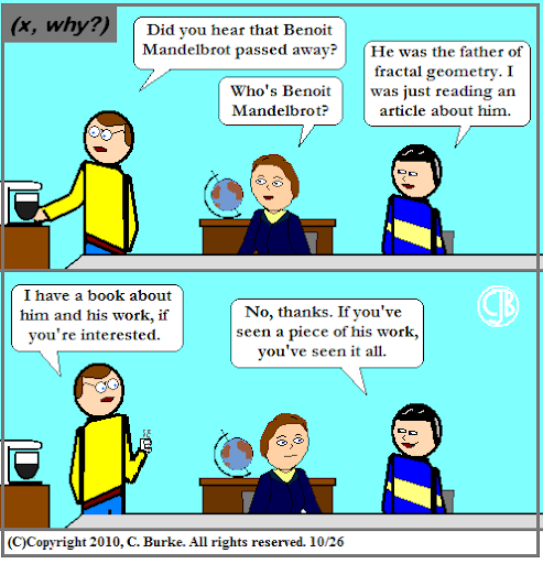 This conversation, more or less, occurred in the Teacher Center a few days ago.