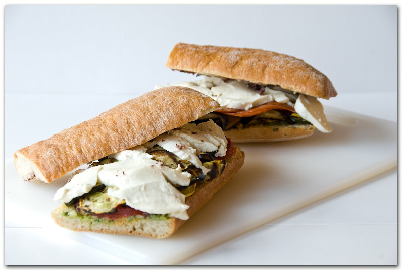 Vegetarian pressed sandwiches